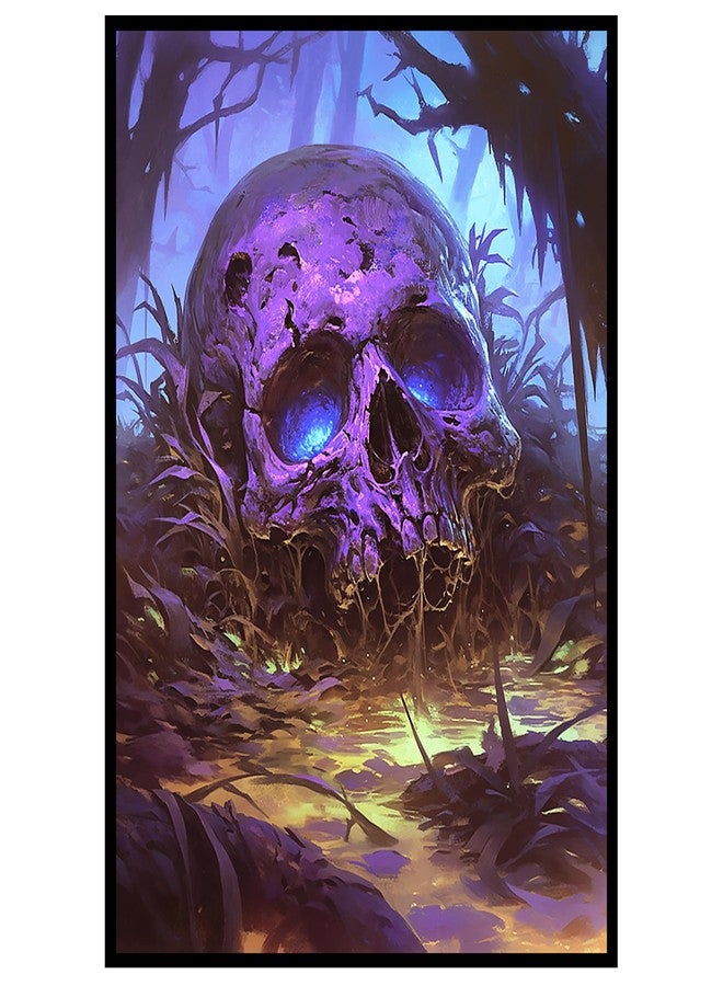KABINKA MTG Card Sleeves - 100 Standard Size Pack Clear Front & Matte Finish Back with Skull, Premium Sleeves for Magic The Gathering TCG - Image 1